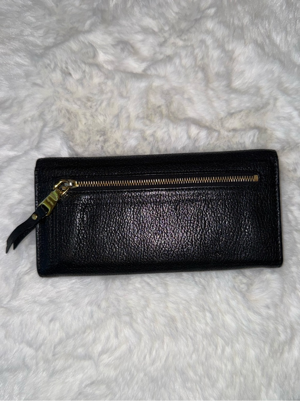Miu Miu Black Leather Continental Flap Wallet with Gold Logo - Picture 3 of 14